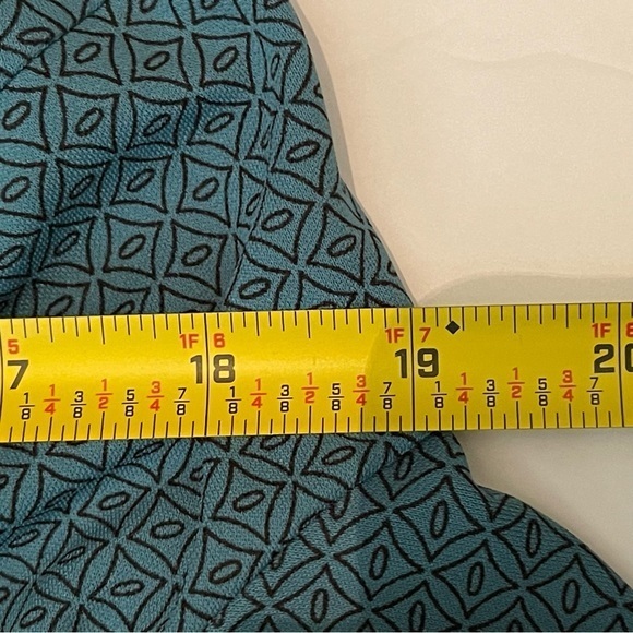 LOFT Teal & Black Wrap Dress With Fabric Belt - Picture 10 of 11